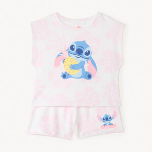 Ensemble 2 pièces t-shirt + short Stitch Disney pour fille 