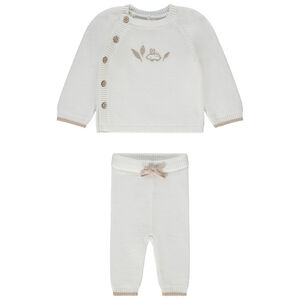 Ensemble 2 pièces en tricot point mousse pour bébé 