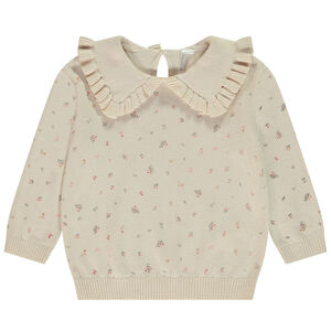 Pull à col claudine et imprimé fleurs pour bébé fille 