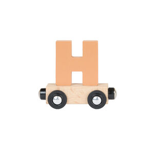 Lettre "H" wagon en bois - marron 