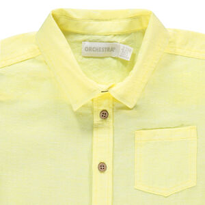 Chemise manches courtes à boutons imitation coco et poche 