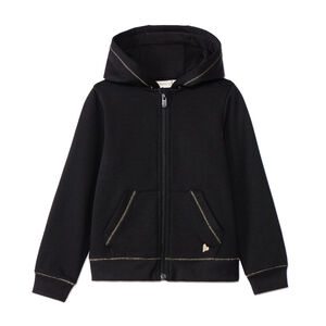 Gilet à capuche en molleton brodé cœur pour fille 