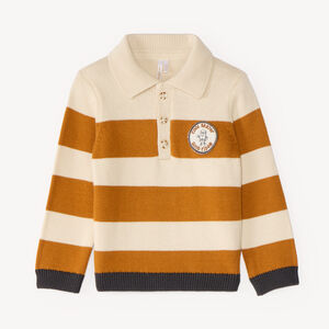 Pull col polo bébé garçon à rayures larges 
