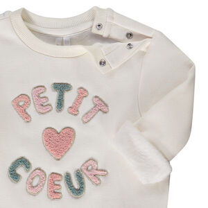 Sweat en molleton patchs bouclettes pour bébé fille 