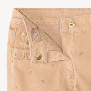 Pantalon slim en velours bébé fille imprimé fantaisie 