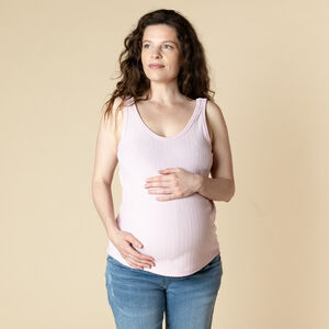 Débardeur uni effet côtelé pour femme 