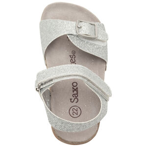 Sandales velcro argentées et pailletées pour bébé fille 