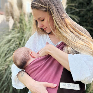 Petite écharpe de portage sans nœud réversible - Rosé/Pécan 