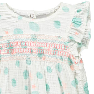 Combinaison courte sans manche en gaze de coton pour bébé fille 