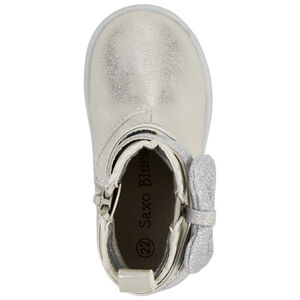 Bottillons argentés à nœud fantaisie pour bébé fille 