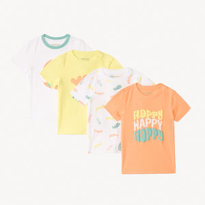 Lot de 4 t-shirts manches courtes fantaisie pour bébé garçon 