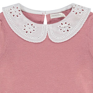 Pull à col claudine en broderie anglaise pour fille 