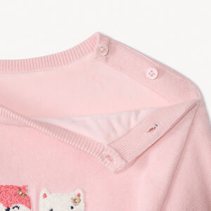 Pull en tricot à motifs brodés pour bébé fille 