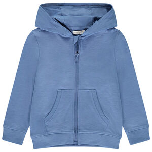 Gilet en molleton uni avec capuche pour garçon  