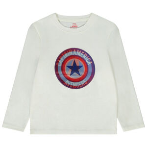 T-shirt manches longues print holographique Captain America Marvel pour garçon 