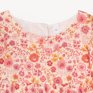 Robe fille manches trois quarts imprimé floral 