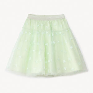 Jupe en tulle pailletée avec fleurs en relief pour fille 