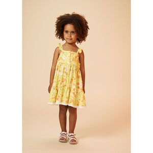 Robe à bretelles imprimé fleurs pour bébé fille 