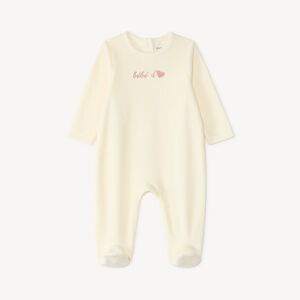 Dors-bien en velours bébé fille broderie fantaisie 