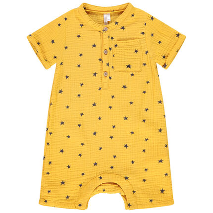 Combinaison Courte En Double Gaze De Coton Imprime Etoiles Pour Bebe Garcon Orchestra Fr