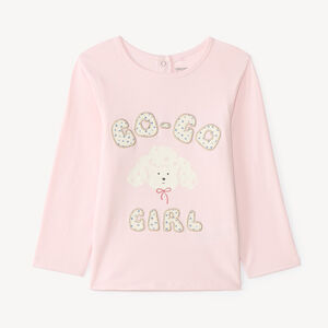 T-shirt manches longues bébé fille motif caniche 