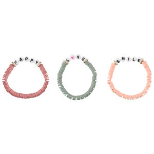Lot de 3 bracelets à message pour fille 