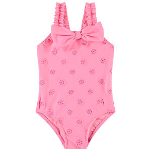 Maillot de bain 1 pièce avec broderies anglaises pour bébé fille 