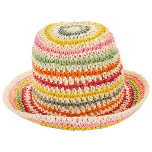 Chapeau trilby en paille multicolore pour bébé fille 
