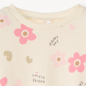 Sweat molleton oversize imprimé pour bébé fille 