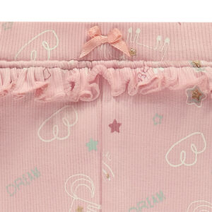 Caleçon long côtelé imprimé fantaisie pour bébé fille 