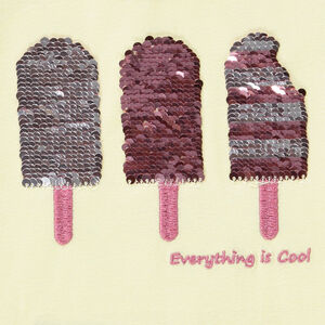 T-shirt manches courtes avec glaces en sequins magiques pour fille 