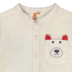 Chemise en popeline avec poche ludique pour bébé garçon 