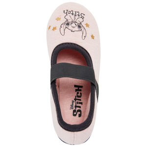 Chaussons babies rose chiné avec élastique et Stitch Disney pour fille 