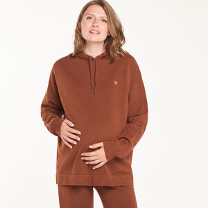 Sweat à capuche de grossesse en tricot broderie cœur 