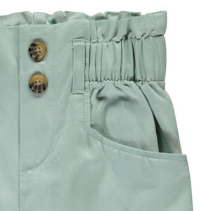 Pantalon fluide en toile avec taille élastiquée pour fille 