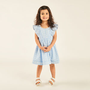 Robe à bretelles volantées en broderie anglaise pour bébé fille 