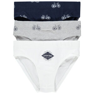 Lot de 3 slips en coton motif vélos 