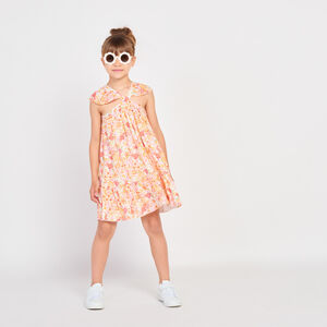 Robe fantaisie effet crépon imprimé fleuri pour fille 