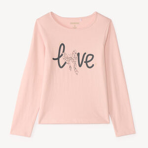 T-shirt manches longues print pailleté pour fille 