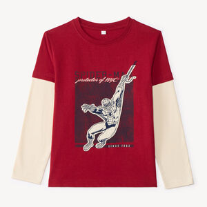 T-shirt garçon manches longues effet 2-en-1 Spider-Man Marvel 