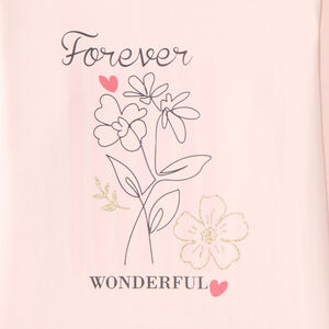 T-shirt manches longues fille avec imprimé fantaisie et paillettes 