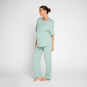 T-shirt de pyjama de grossesse manches 3/4 côtelé 