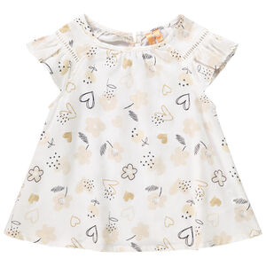 Top à manches courtes volantées en satin pour bébé fille 