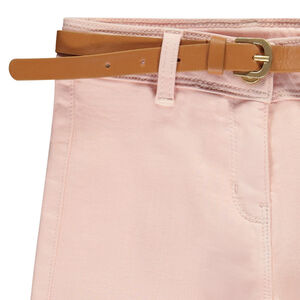 Jean denim overdyed large rose avec ceinture pour fille  