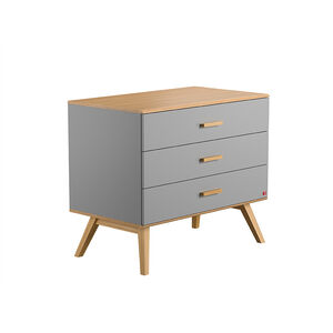 Commode Nautis 3 tiroirs - Gris / Bois 