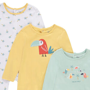 Lot de 3 dors bien en jersey imprimé toucans pour bébé garçon 