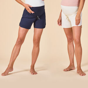 Lot de 2 shorts de grossesse unis avec bandeau haut 