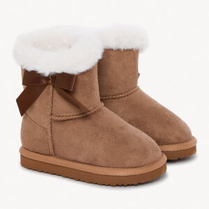 Bottes fourrées effet daim avec nœud pour fille 