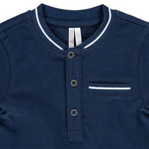 Polo manches courtes en coton uni col teddy pour bébé garçon 