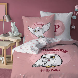 Parure de lit 140x200 cm imprimé Hedwige Harry Potter 